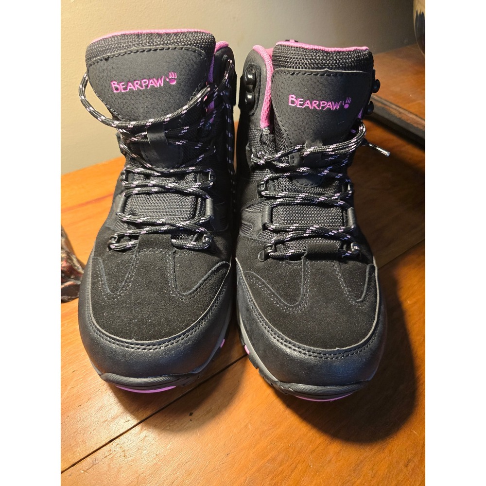 Bearpaw Corsica Wide Womens Black Pink Waterproof Hiking Boots 4390X Size 12 - Picture 6 of 7